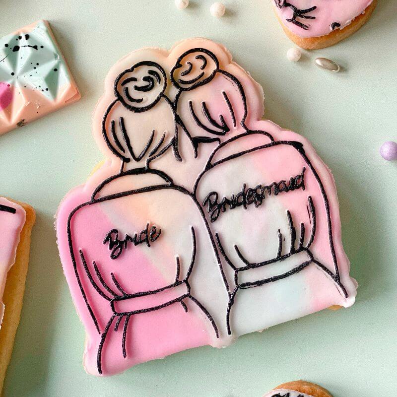 Soho Cookies Bride and Bridesmaid Style 1 Bridal Party Cookie Cutter and Embosser