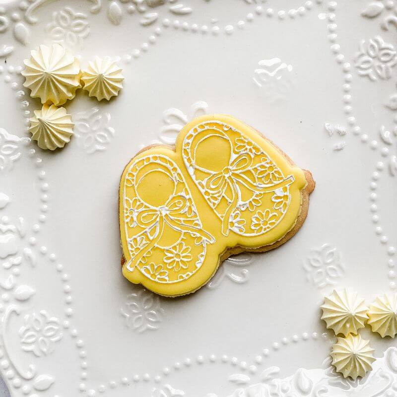 Pretty Flower Baby Booties Baby Shower Cookie Cutter