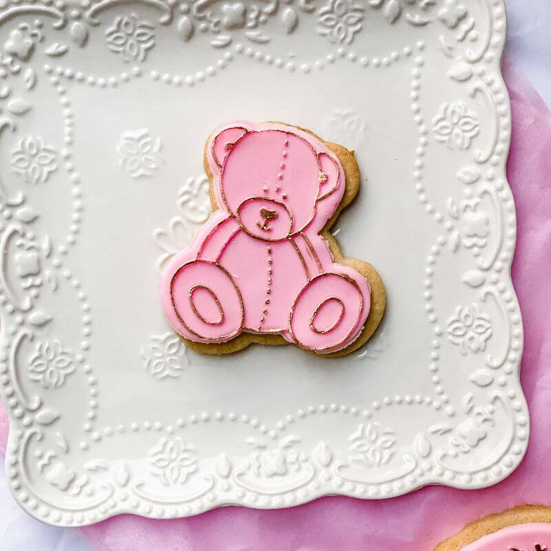 Sitting Teddy Bear Baby Shower Cookie Cutter