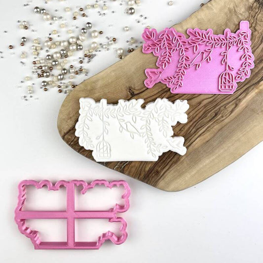 Vines with Birdcage Floral Cookie Cutter and Stamp