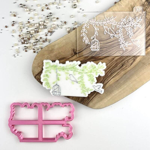 Vines with Birdcage Floral Cookie Cutter and Embosser