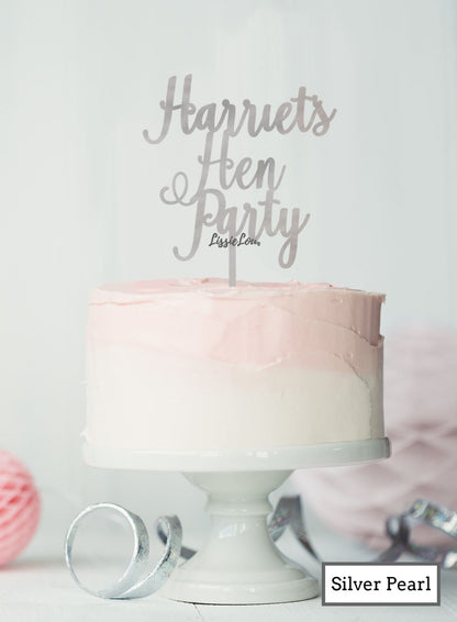 Custom Hen Party With Name Pretty Acrylic Shopify - Silver Pearl