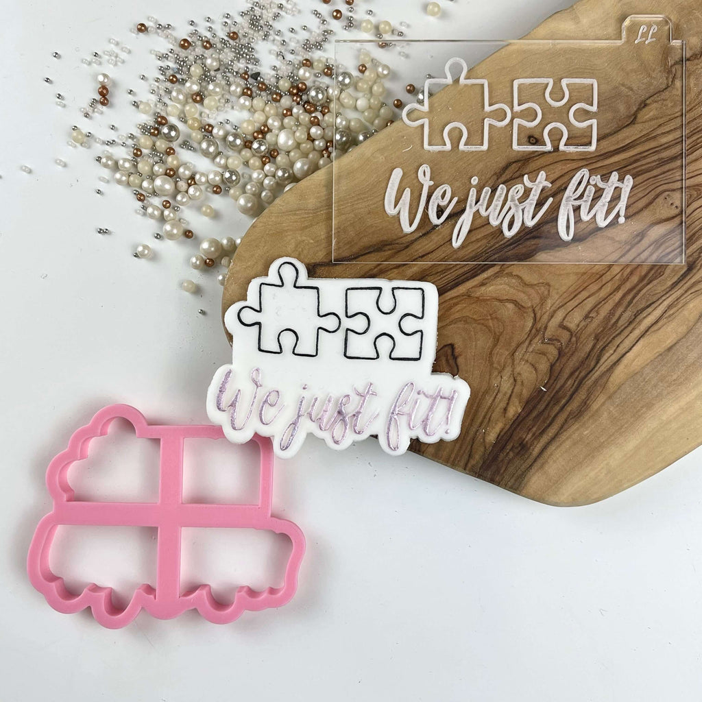 We Just Fit! with Puzzle Pieces Valentine's Cookie Cutter and Embosser