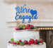 We're Engaged with Heart Cake Topper Glitter Card Dark Blue