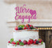We're Engaged with Heart Cake Topper Glitter Card Hot Pink