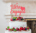 We're Engaged with Heart Cake Topper Glitter Card Light Pink