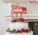 We're Engaged with Heart Cake Topper Glitter Card Red