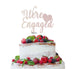 We're Engaged with Heart Cake Topper Glitter Card White