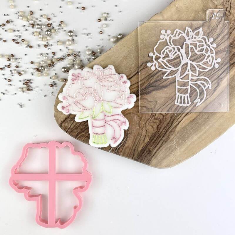 Wedding Bouquet Cookie Cutter and Embosser