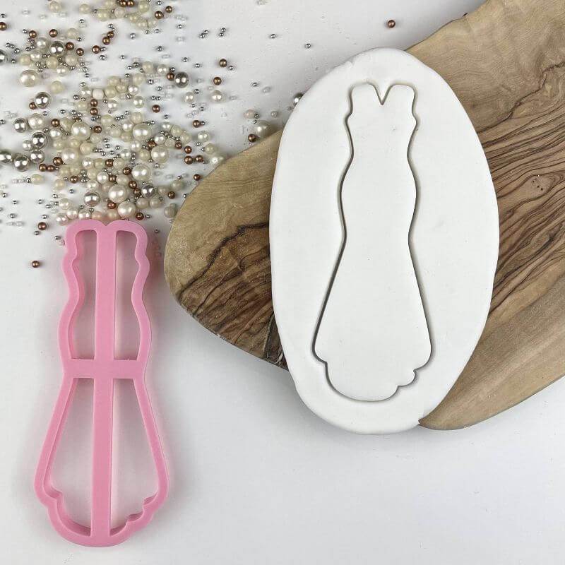Wedding Dress with Train Cookie Cutter