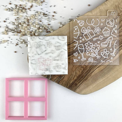 Wedding Texture Tile Cookie Cutter and Embosser