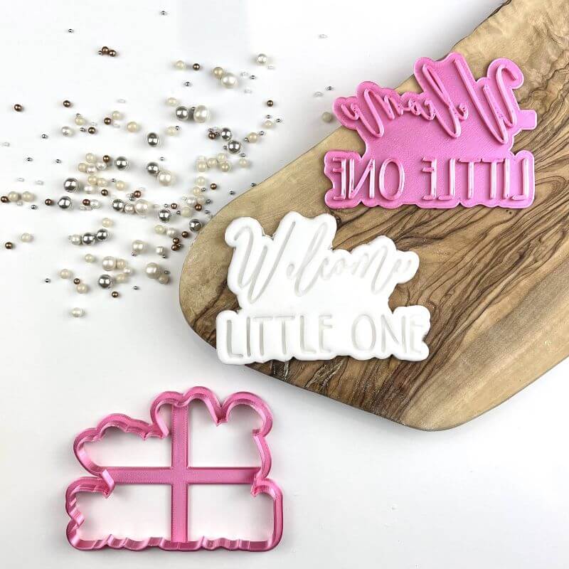 Welcome Little One Baby Shower Cookie Cutter and Stamp