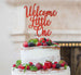 Welcome Little One Baby Shower Cake Topper Glitter Card Red