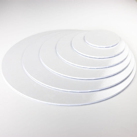 White Shiny MDF Cake Board Drum 4mm Thick