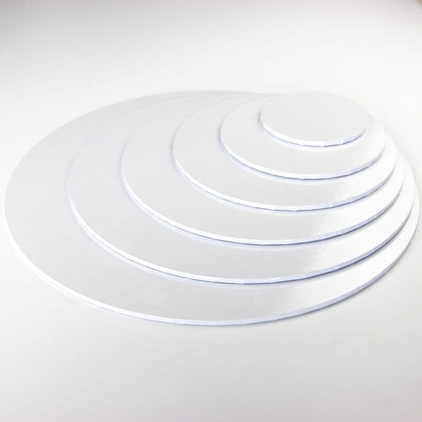 White Shiny MDF Cake Board Drum 4mm Thick