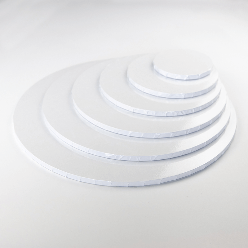 White Shiny MDF Cake Board Drum 9mm Thick