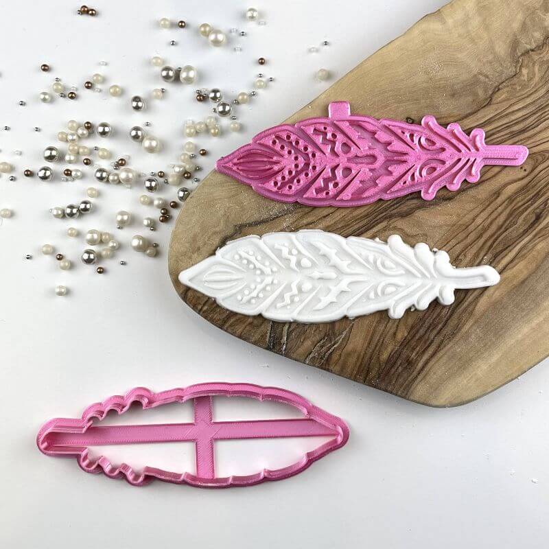 Feather Wild One Baby Shower Cookie Cutter and Stamp