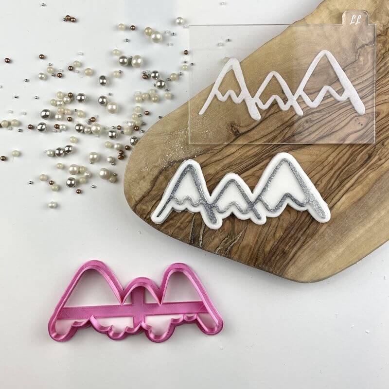 Mountain Range Wild One Baby Shower Cookie Cutter and Embosser