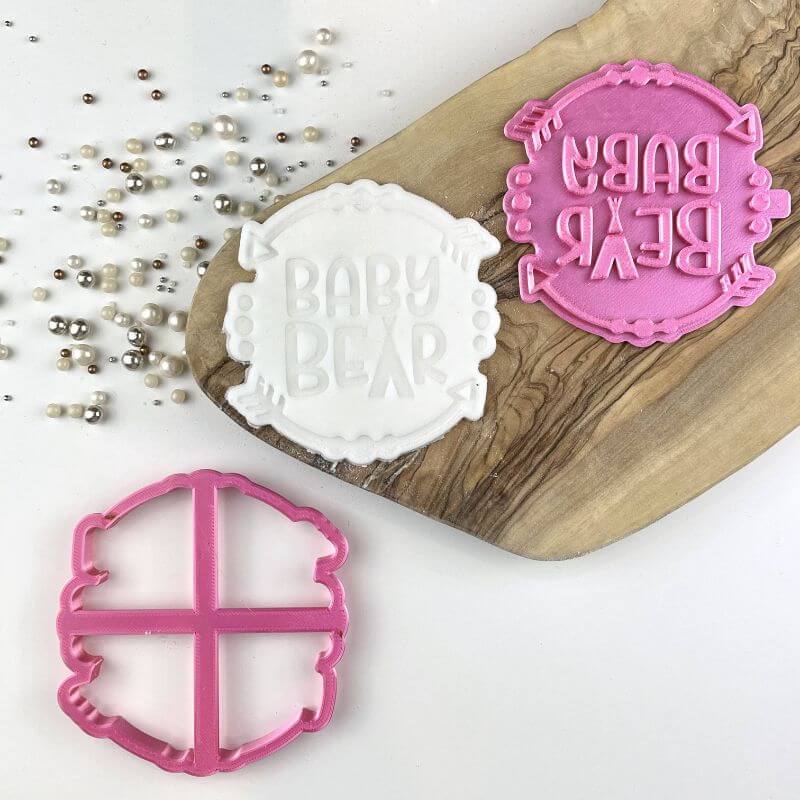 Baby Bear Wild One Style Baby Shower Cookie Cutter and Stamp