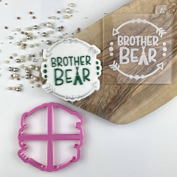 Brother Bear Wild One Style Baby Shower Cookie Cutter and Embosser
