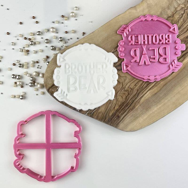 Brother Bear Wild One Style Baby Shower Cookie Cutter and Stamp
