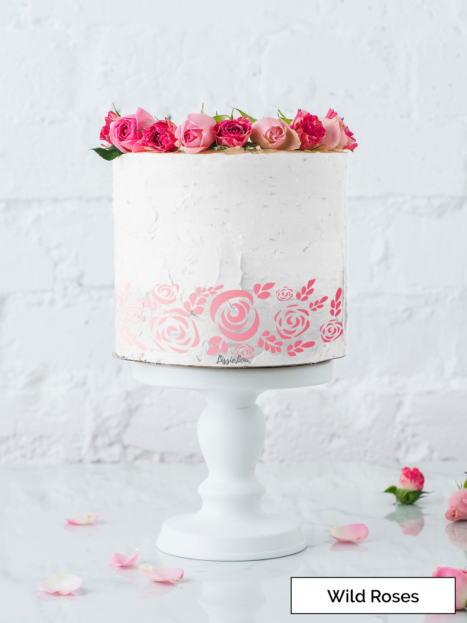 Wild Roses Cake Stencil - Border Design