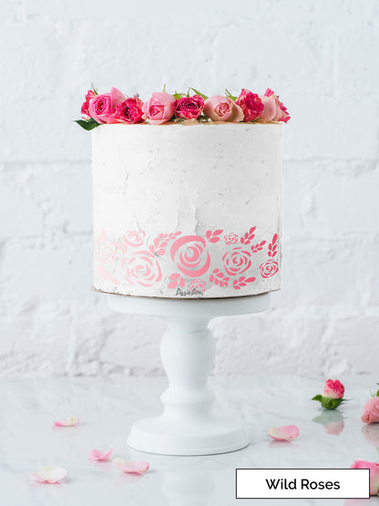 Wild Roses Cake Stencil - Border Design