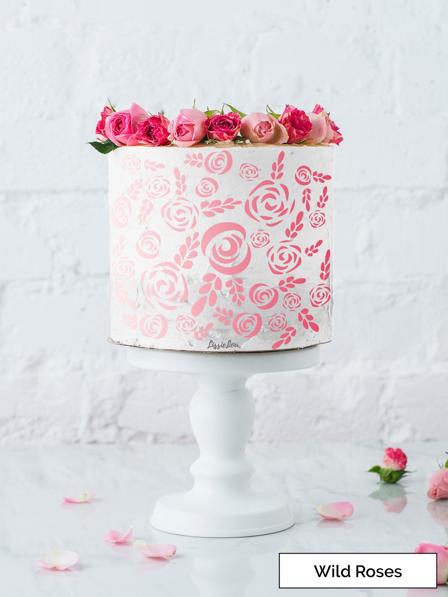 Wild Roses Cake Stencil - Full Size Design