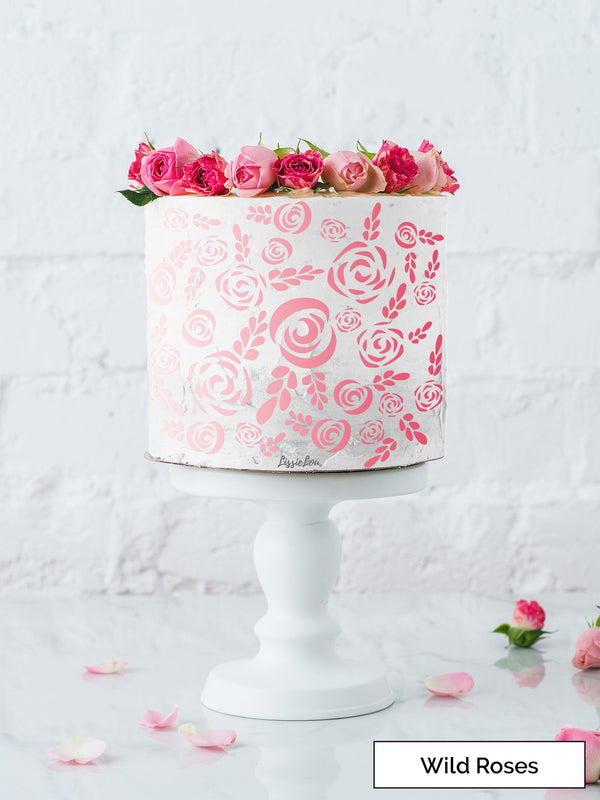 Wild Roses Cake Stencil - Full Size Design