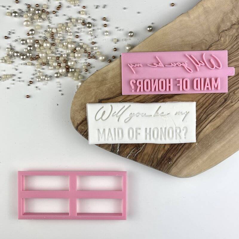 Soho Cookies Will You be My Maid of Honor? (US Version) Bridal Party Cookie Cutter and Stamp