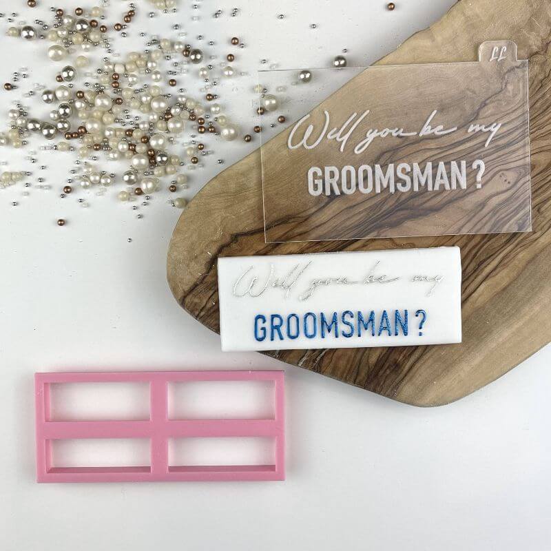 Soho Cookies Will You be My Groomsman? Bridal Party Cookie Cutter and Embosser