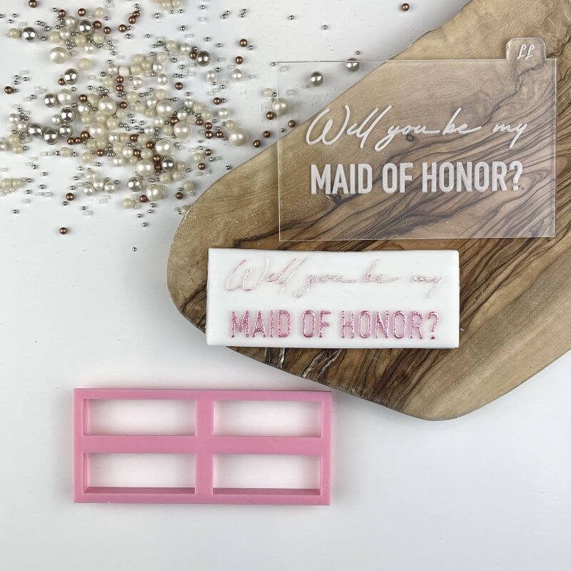 Soho Cookies Will You be My Maid of Honor? (US Version) Bridal Party Cookie Cutter and Embosser