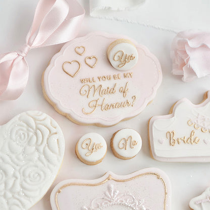 Will you be my Maid of Honour Plaque Wedding Cookie Cutter and Embosser by Catherine Marie Cake