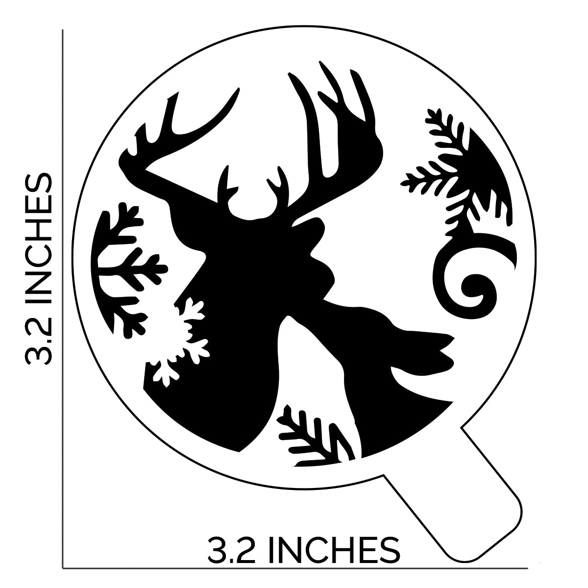 Winter Stags Cupcake Stencil - Cupcake Size Design