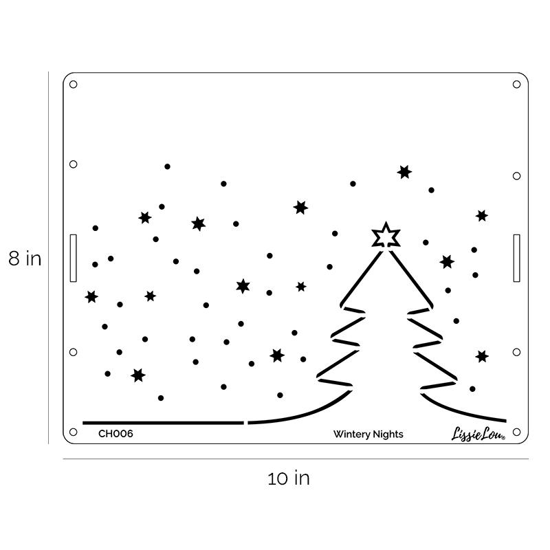 Wintery Nights Cake Stencil - Full Size Design