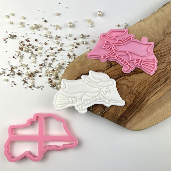Witch on a Broom Halloween Cookie Cutter and Stamp