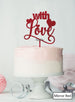 With Love Wedding Valentine's Cake Topper Premium 3mm Acrylic Mirror Red