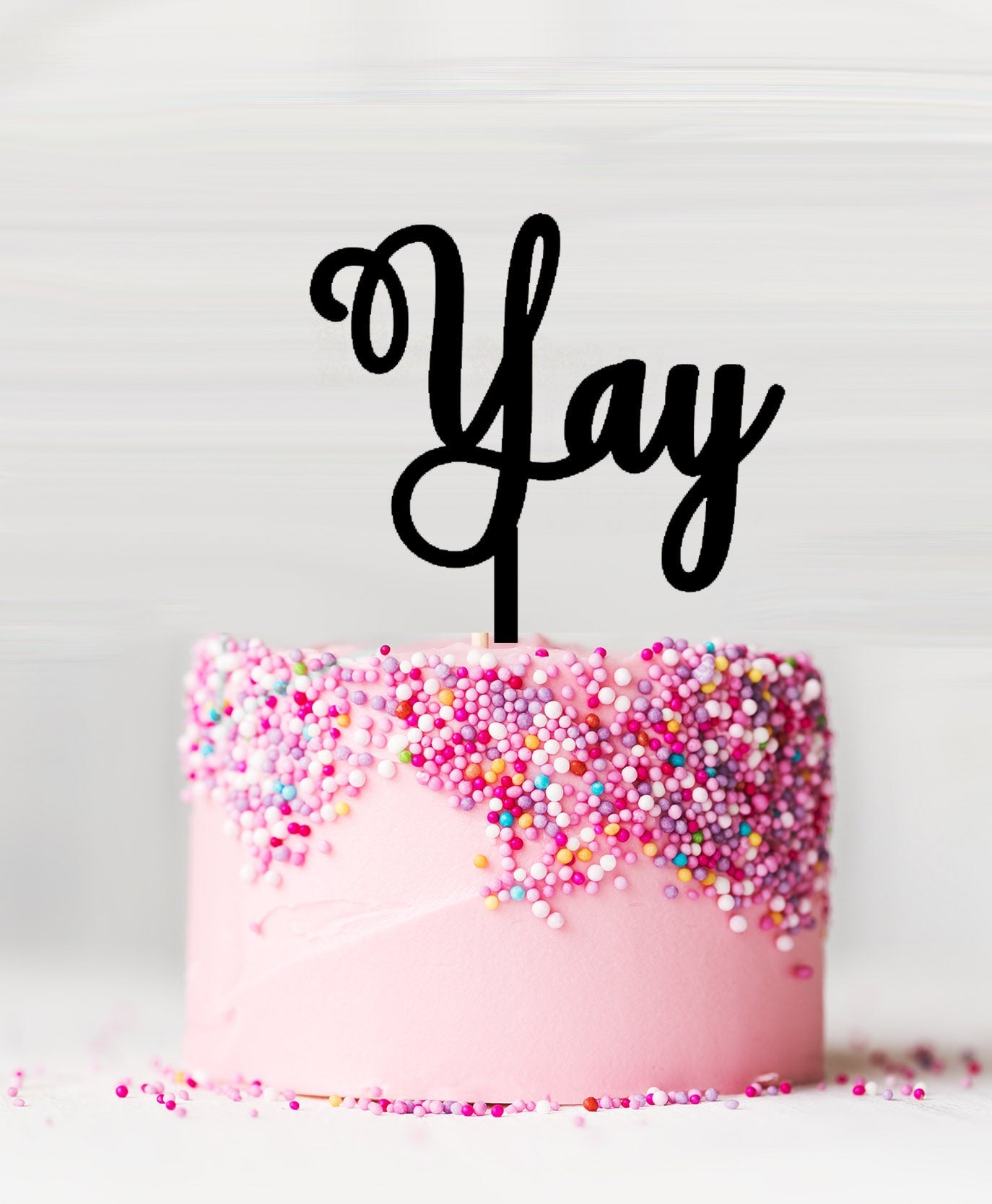 Yay Cake Topper Acrylic Black