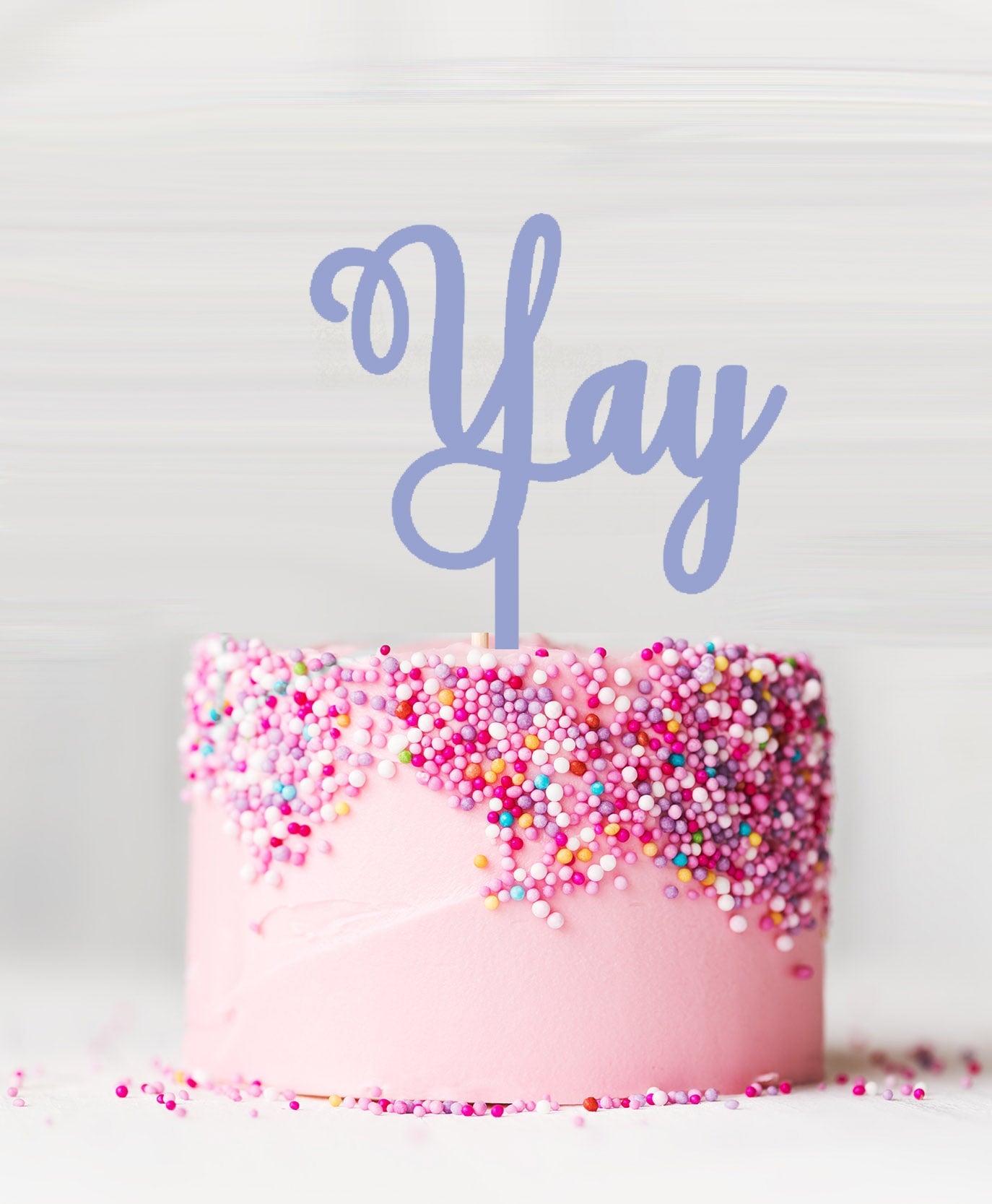 Yay Cake Topper Acrylic Bubblegum Blue