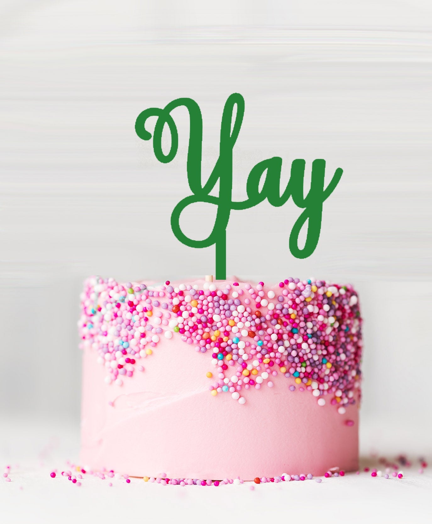 Yay Cake Topper Acrylic Green