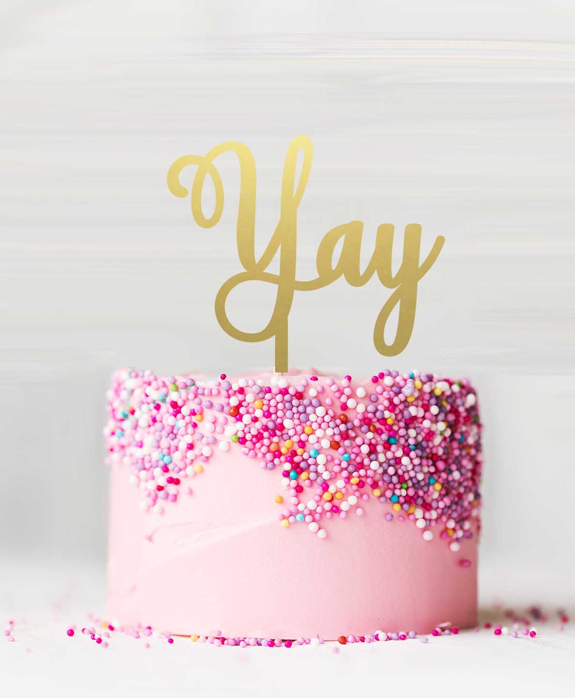 Yay Acrylic Cake Topper Mirror Gold