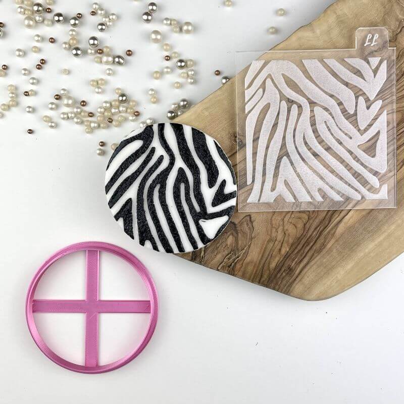 Zebra Animal Print Texture Tile Jungle Cookie Cutter and Embosser