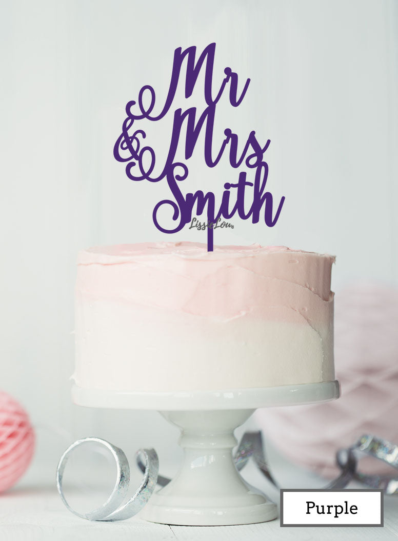 Custom Mr & Mrs Surname Wedding Acrylic Shopify - Purple