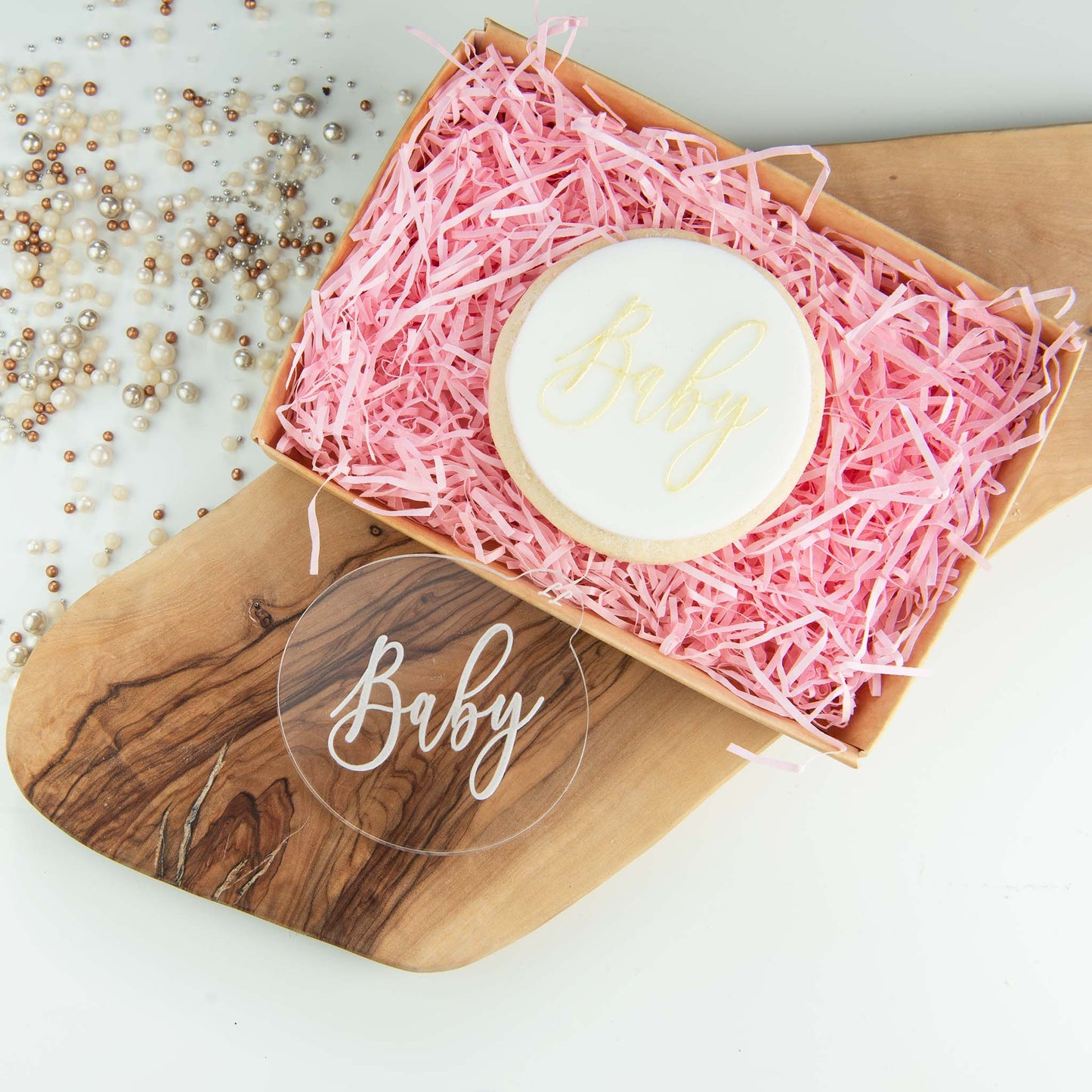 Baby in Florence Font Baby Shower Cookie Embosser