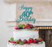 Happy 40th Birthday Pretty Cake Topper Glitter Card Light Blue