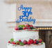 Happy 30th Birthday Pretty Cake Topper Glitter Card Dark Blue
