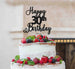Happy 30th Birthday Pretty Cake Topper Glitter Card Black