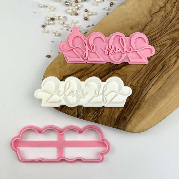 Class of 2022 in Verity Font Teacher Cookie Cutter and Stamp by The Three Biscuiteers