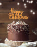 Happy Christmas Pretty Cake Topper Premium 3mm Acrylic Peach