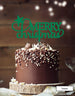 Merry Christmas Star Cake Topper Premium 3mm Acrylic Green